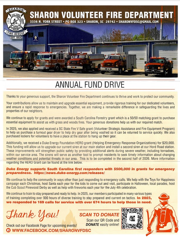 Sharon VFD Annual Fund Drive