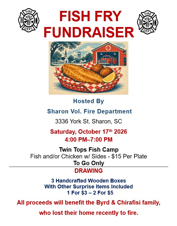 Sharon VFD Fish Fry Fundraiser